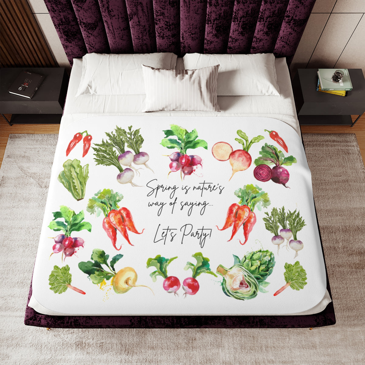 Sherpa Blanket – “Sprout Matters, Any of Sage, Let’s Plant” Vegetable Garden Design