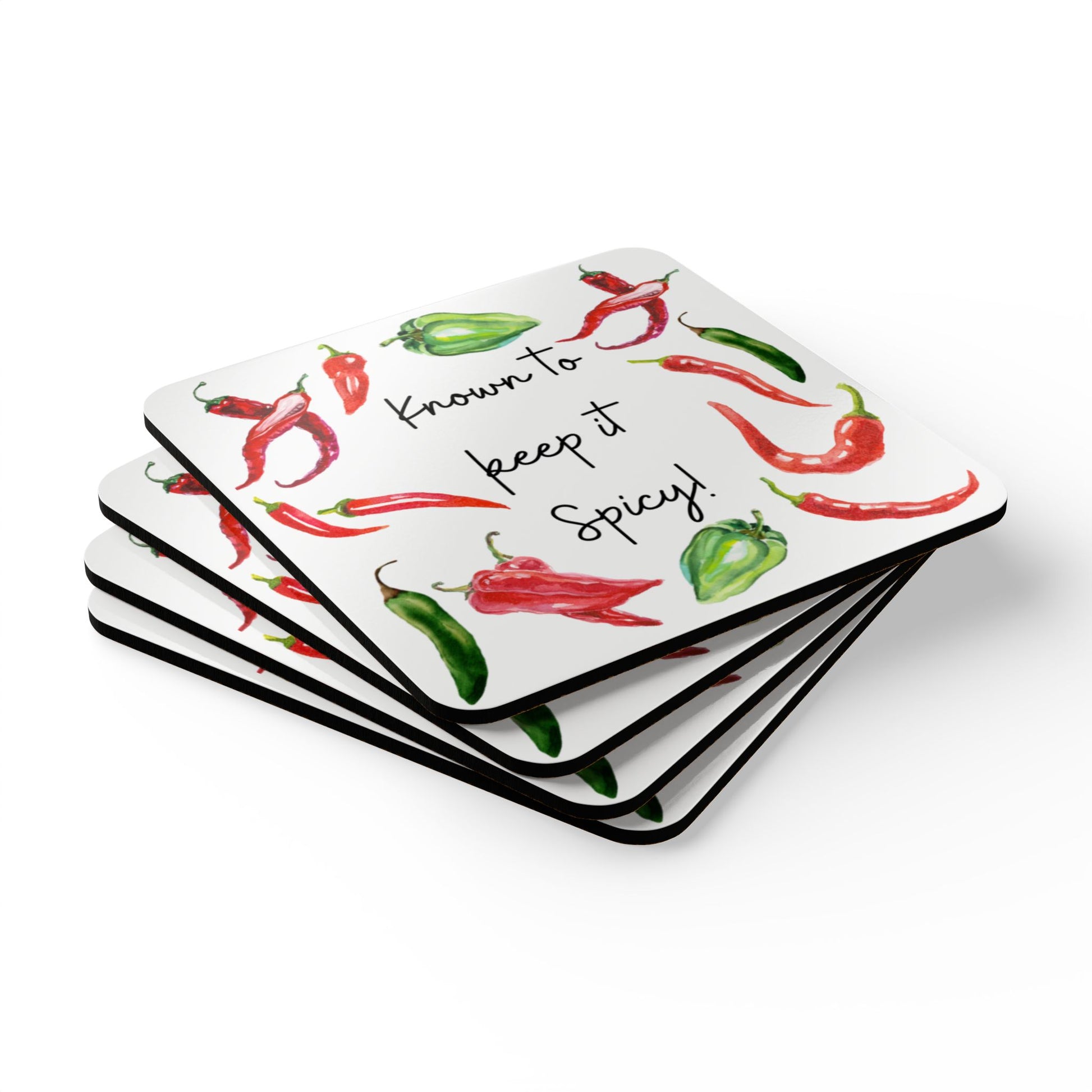 Hot Pepper Coaster Set - Chili Pepper Kitchen Home Decor - Spicy Housewarming Gift - Known to Keep it Spicy!