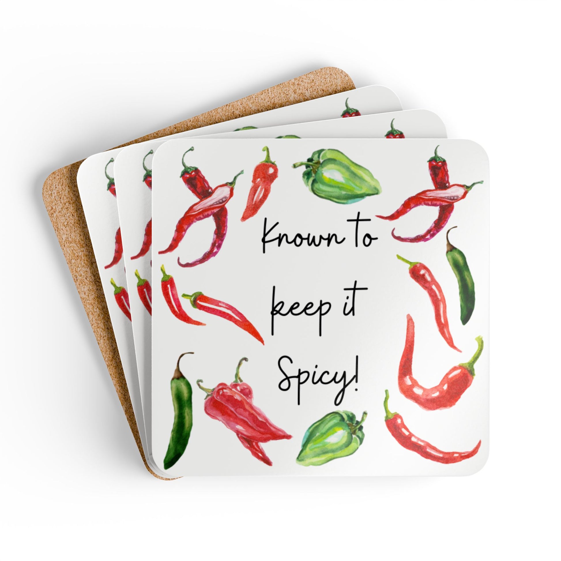 Hot Pepper Coaster Set - Chili Pepper Kitchen Home Decor - Spicy Housewarming Gift - Known to Keep it Spicy!
