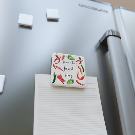 Hot Pepper Magnet - Kitchen Home Decor - Garden Gift - Spicy Pepper Geek - Chili Garden Joke - Fridge Magnet - Porcelain Keep It Spicy Kitchen Decor