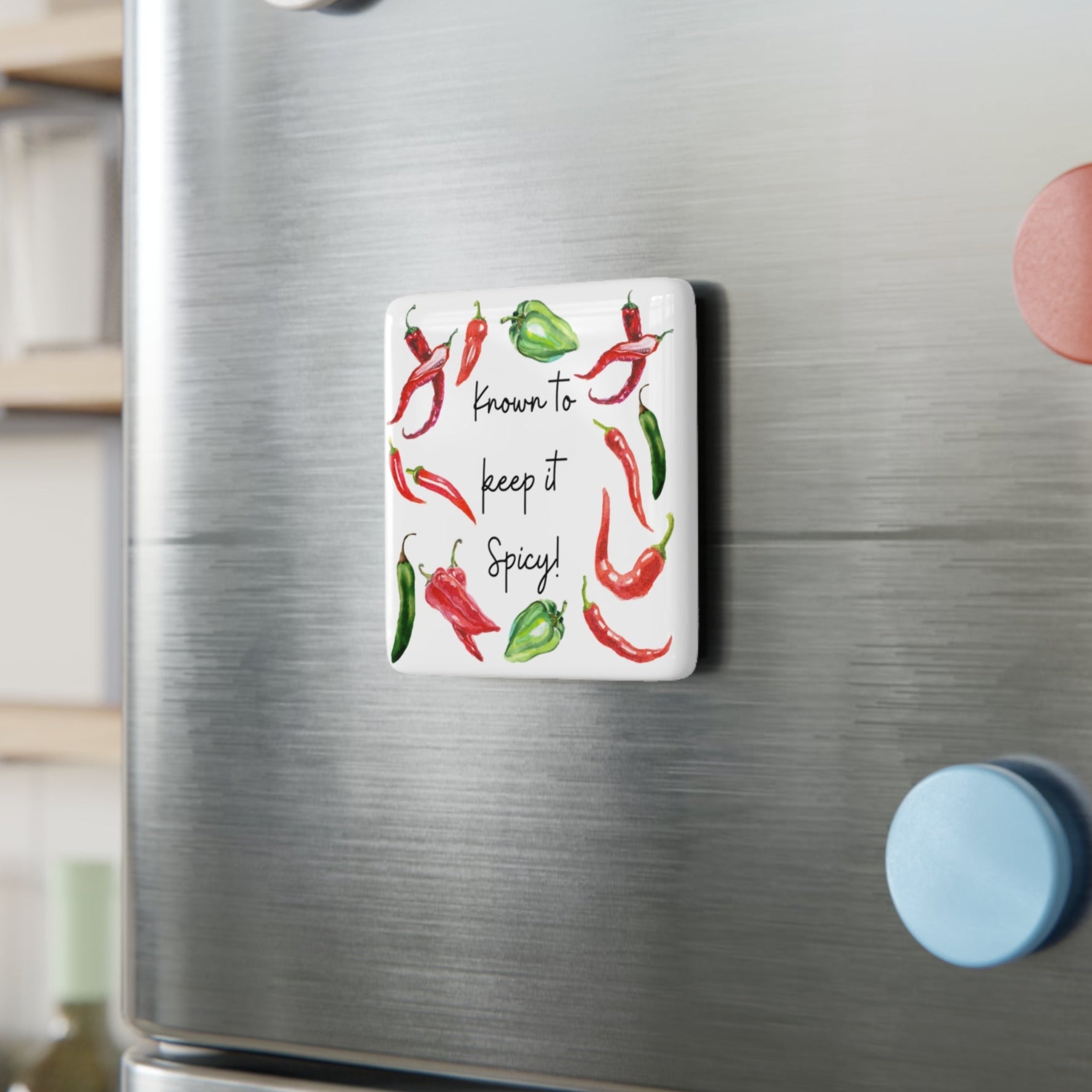 Hot Pepper Magnet - Kitchen Home Decor - Garden Gift - Spicy Pepper Geek - Chili Garden Joke - Fridge Magnet - Porcelain Keep It Spicy Kitchen Decor