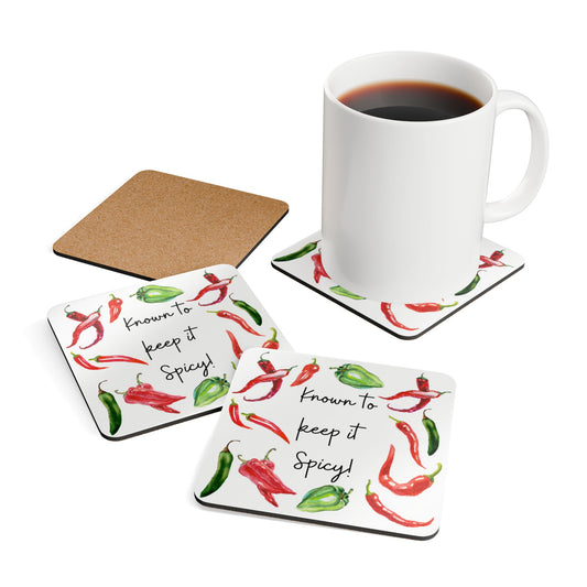 Hot Pepper Coaster Set - Chili Pepper Kitchen Home Decor - Spicy Housewarming Gift - Known to Keep it Spicy!