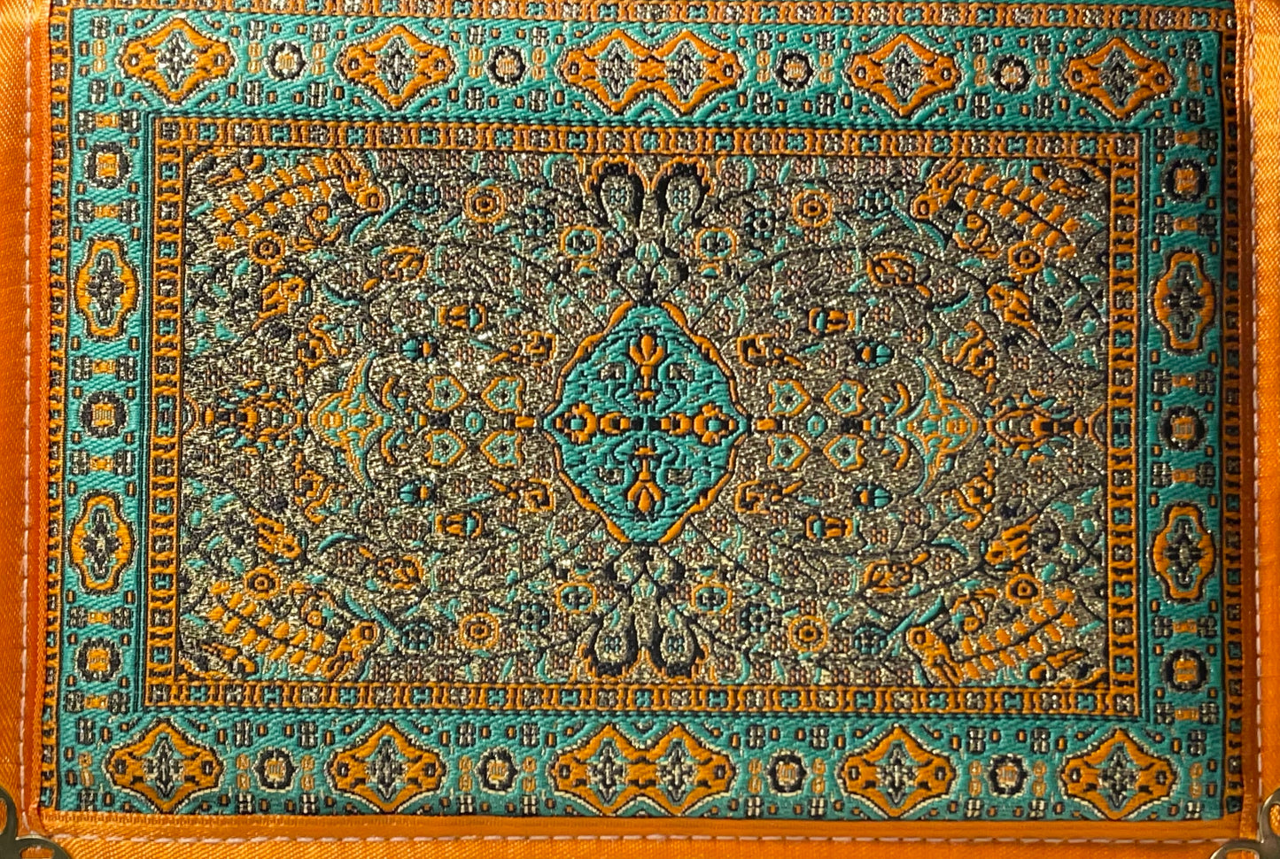 Embroidered Notebook - Green & Orange (Large)
