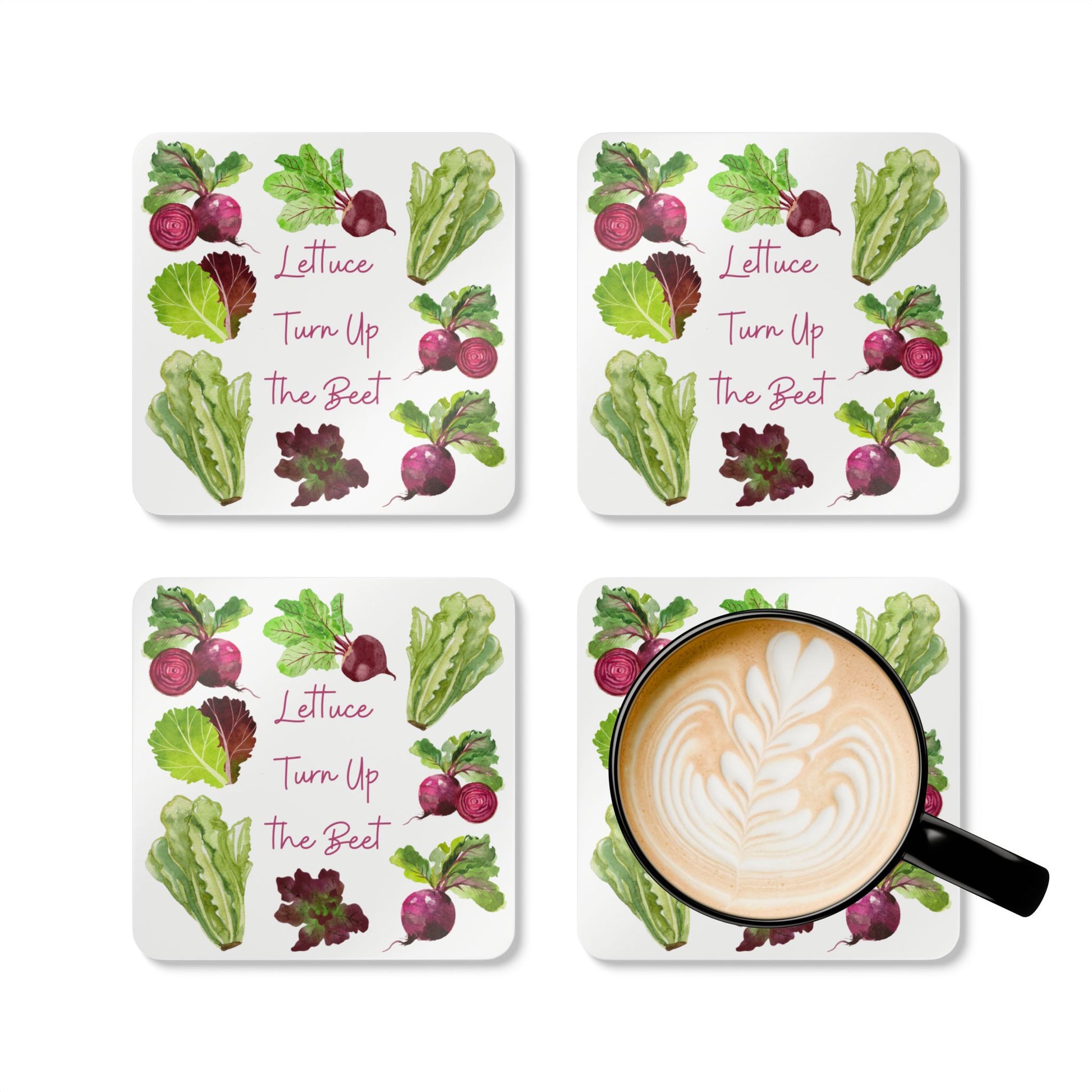 Funny Vegetable Coaster Set - Garden Kitchen Home Decor - Housewarming Gift - Vegetable Joke - Veggie Lover - Cocktail Coffee Tea Coasters