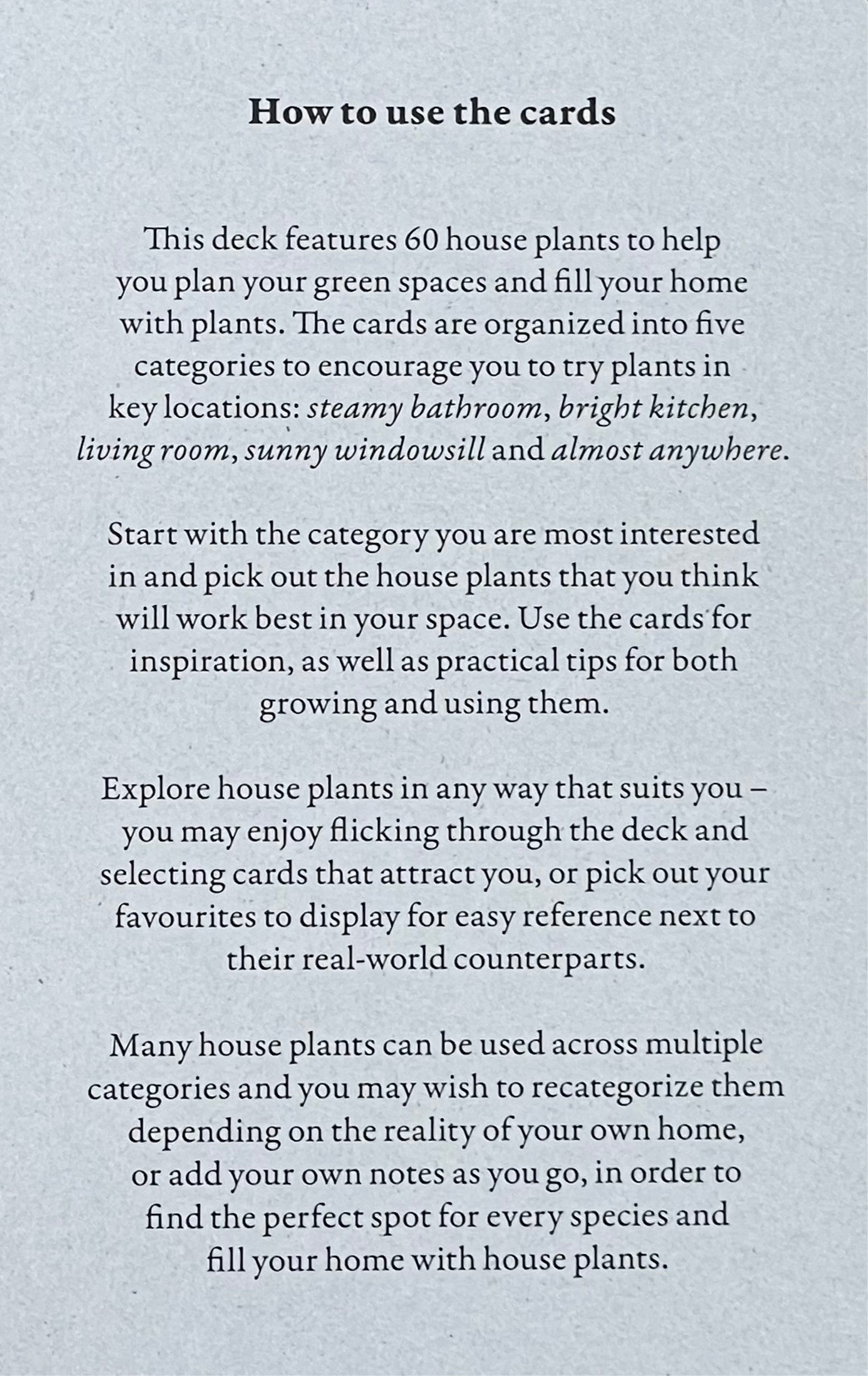 A Home Full of House Plants - A Practical Card Deck by Kay Maguire - Royal Botanic Gardens Kew