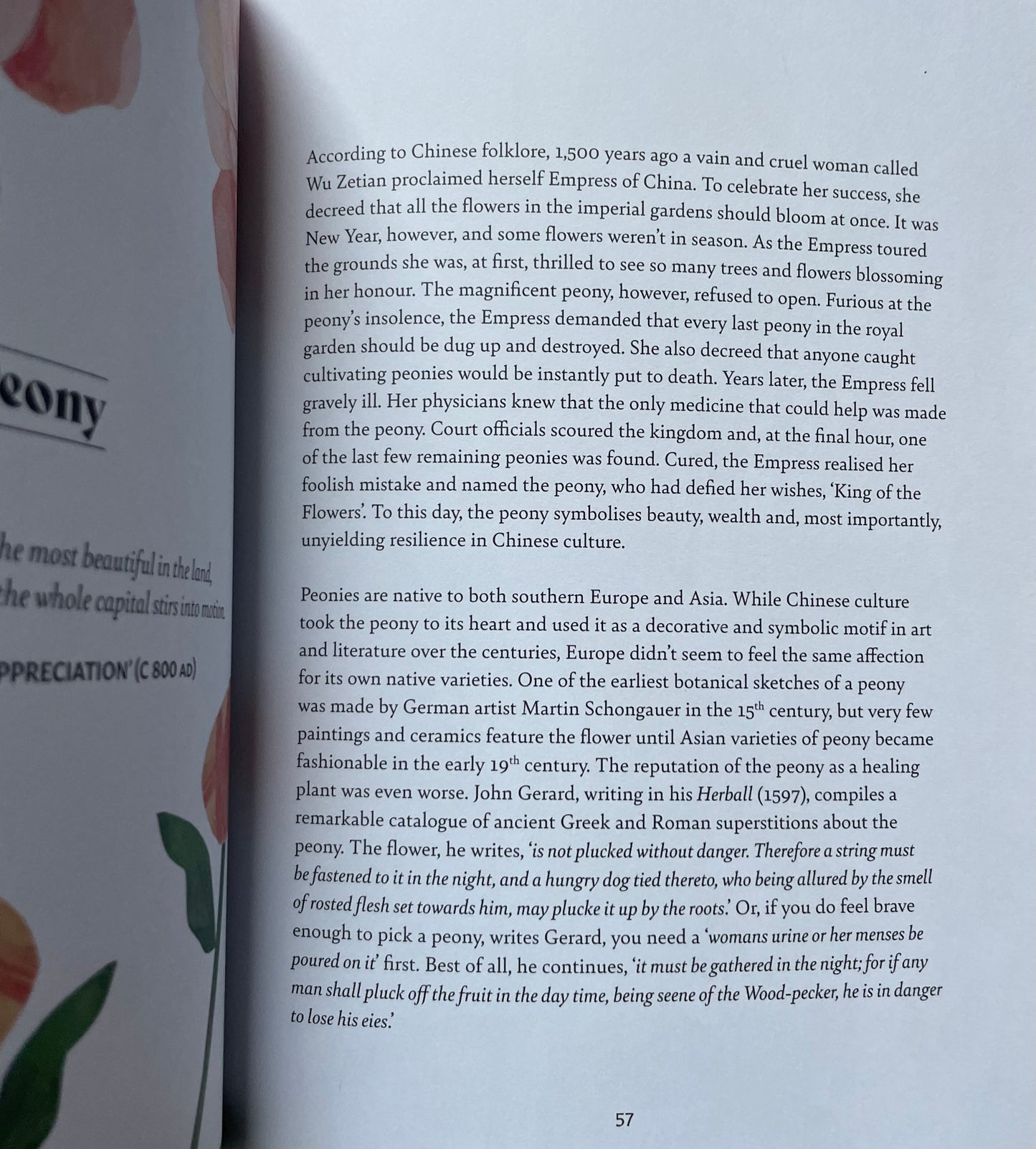 Floriography: The Myths, Magic and Language of Flowers - Sally Coulthard Peony