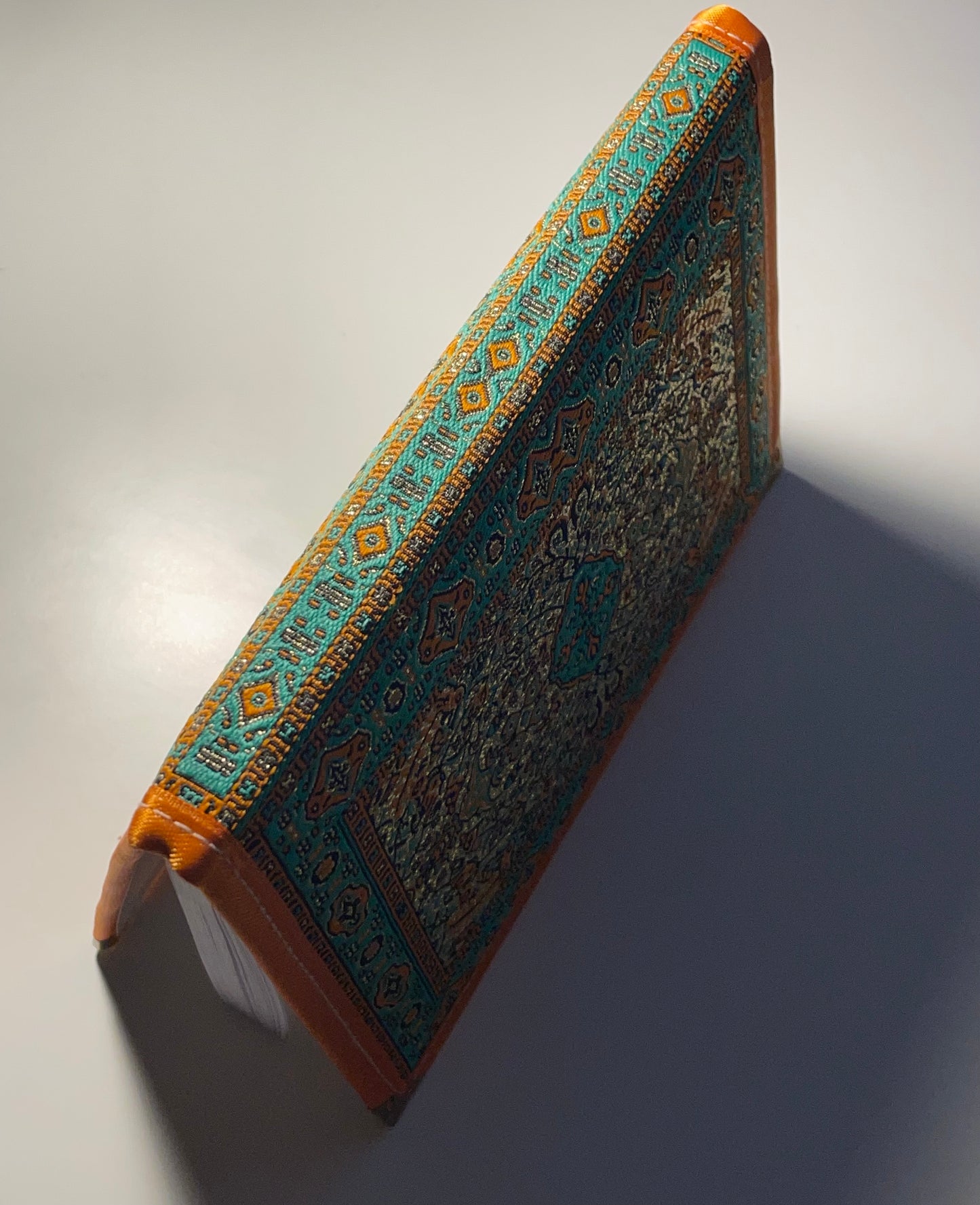 Embroidered Notebook - Green & Orange (Large)