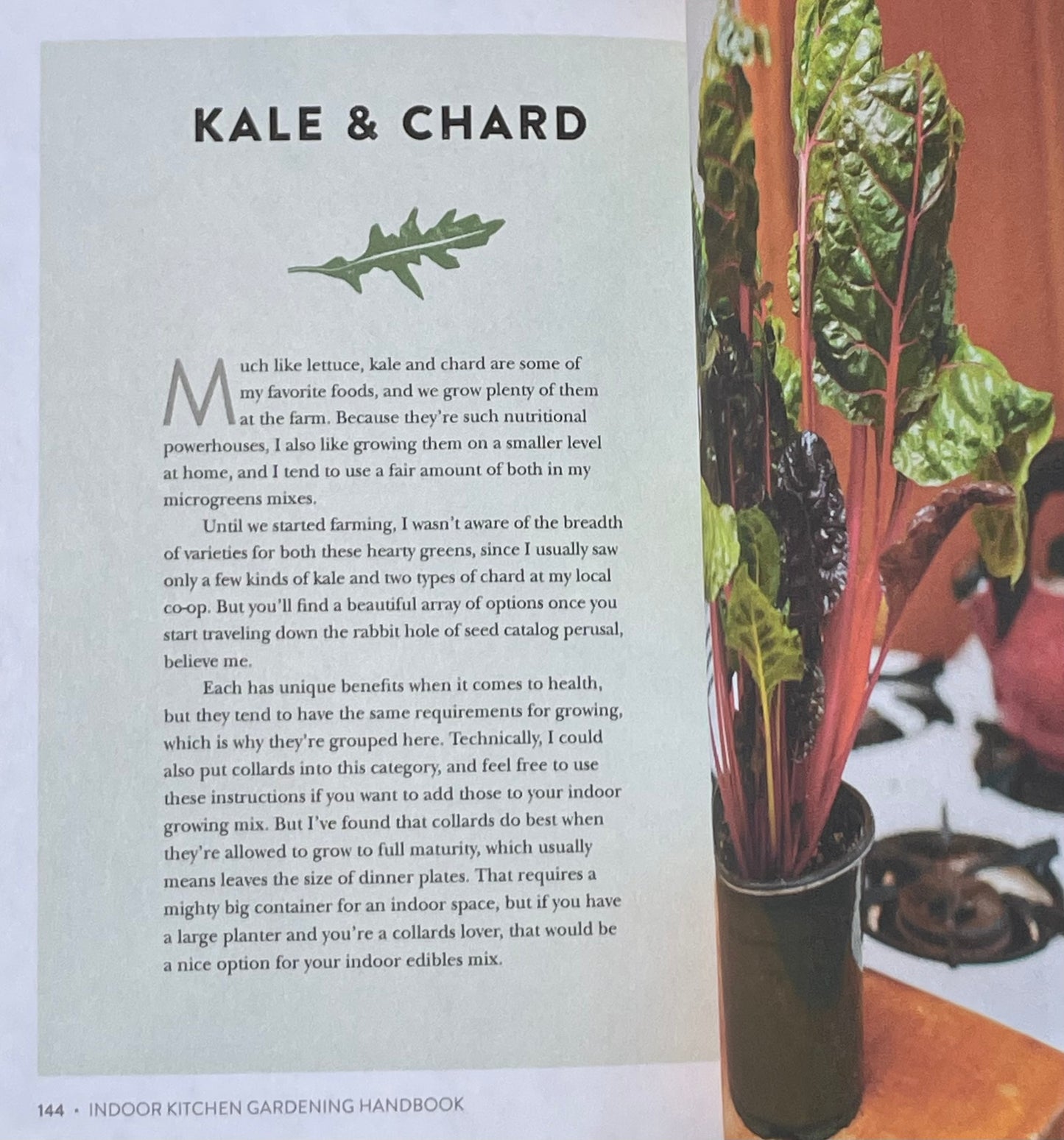 Herb Vegetable House Plant Indoor Kitchen Gardening Handbook - Projects and Inspiration to Grow Food Year Round - Kale and Chard Gardening
