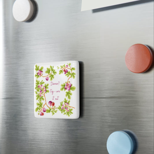 Fig Magnet - Kitchen Home Decor - Garden Gift - Fig Lover - Fig Tree Garden Joke - Fridge Magnet - Porcelain Fig Kitchen Decor