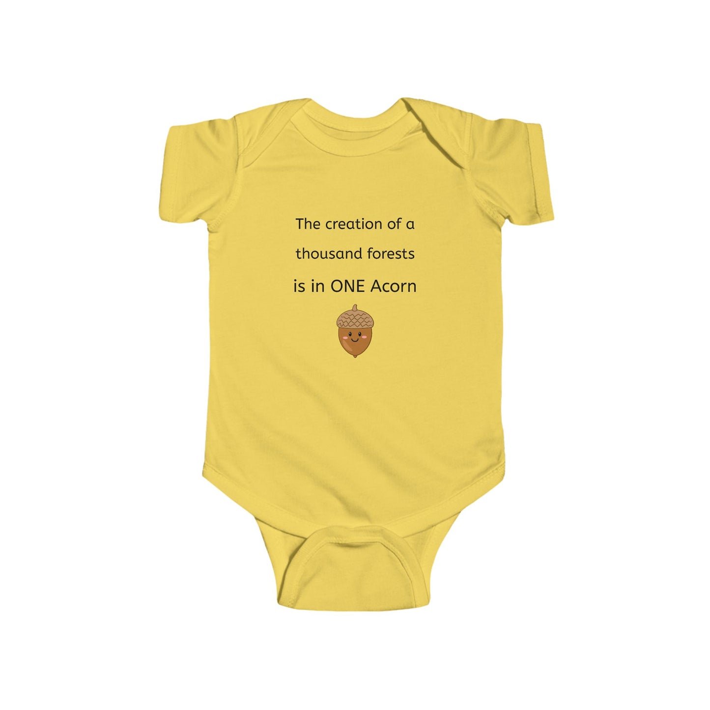 The creation of a thousand forests is in one acorn - Cute Baby Toddler Onesie® Infant Bodysuit, Cute toddler clothing, garden clothing, baby gift