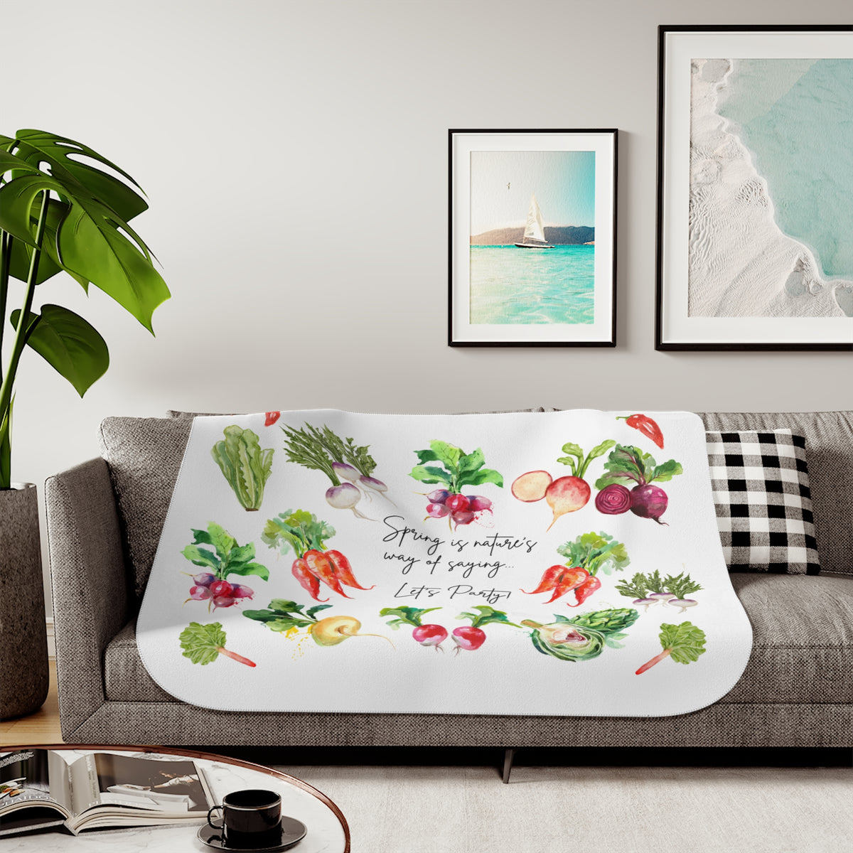 Sherpa Blanket – “Sprout Matters, Any of Sage, Let’s Plant” Vegetable Garden Design