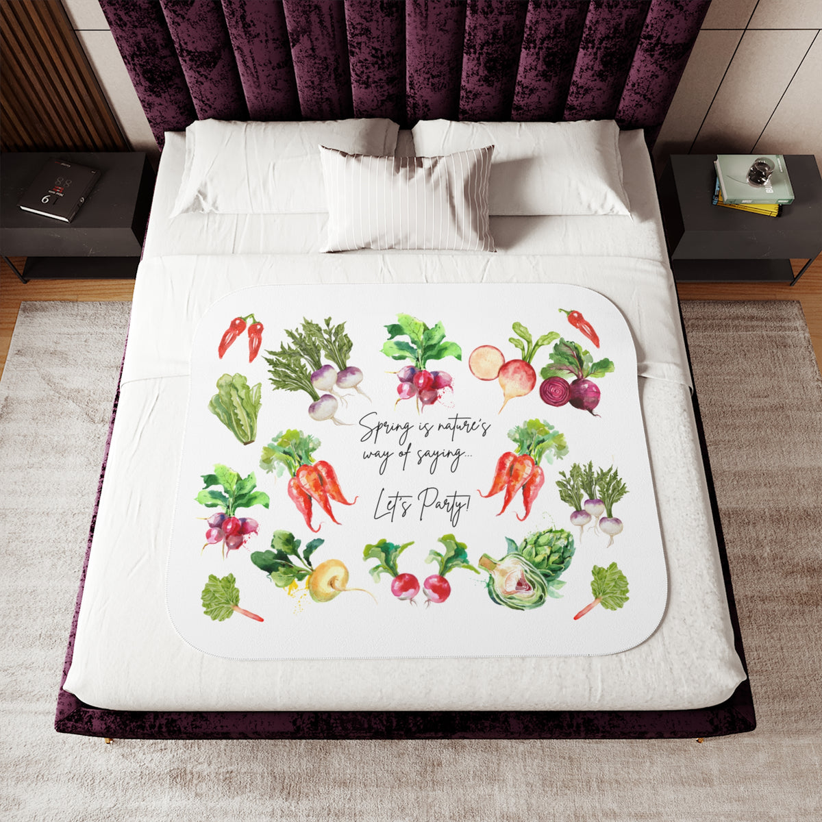 Sherpa Blanket – “Sprout Matters, Any of Sage, Let’s Plant” Vegetable Garden Design