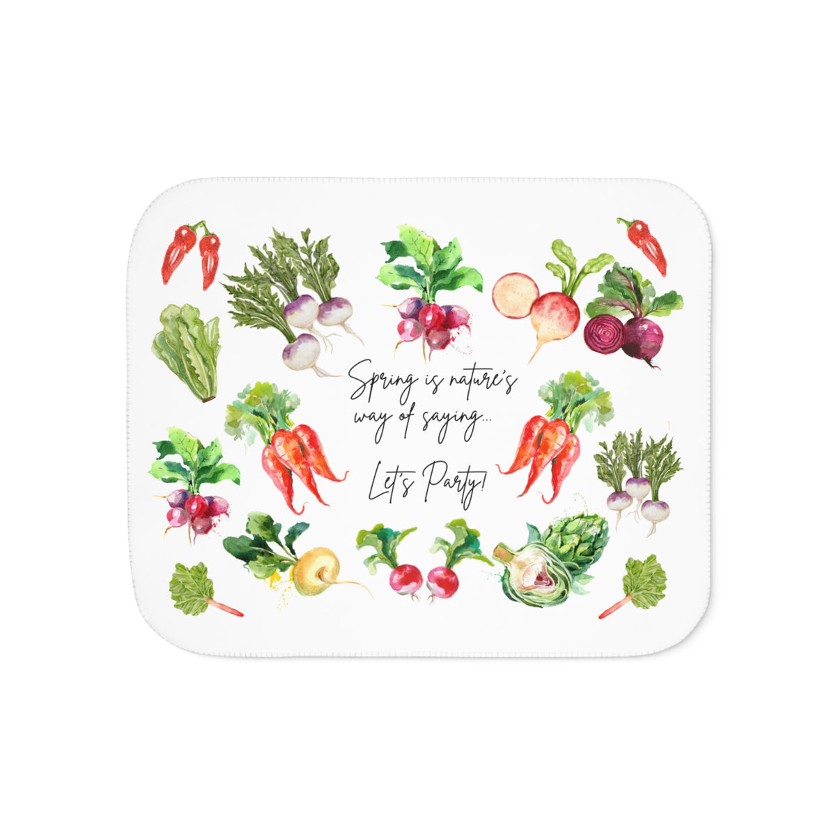 Sherpa Blanket – “Sprout Matters, Any of Sage, Let’s Plant” Vegetable Garden Design
