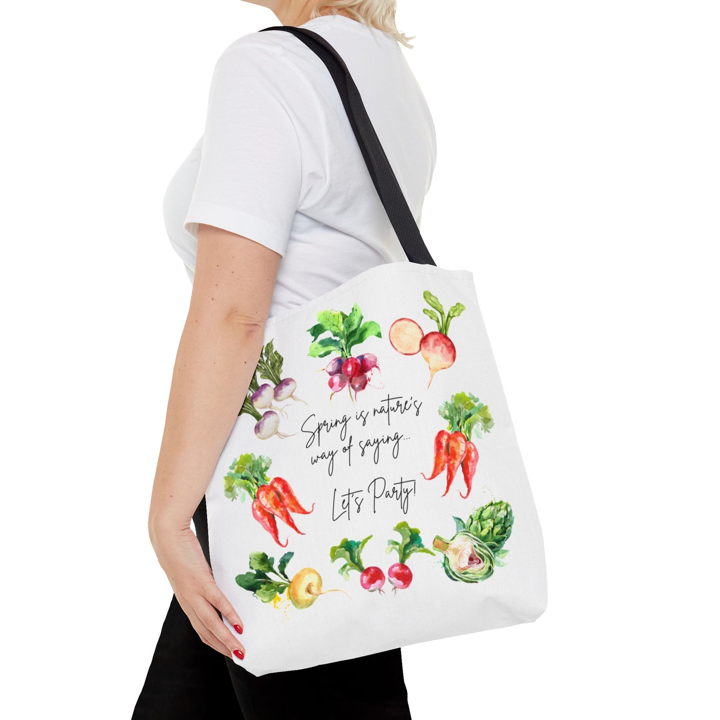 Funny Tote Bag Vegetable Farmer's Market Watercolor Veggies Joke Gift Idea