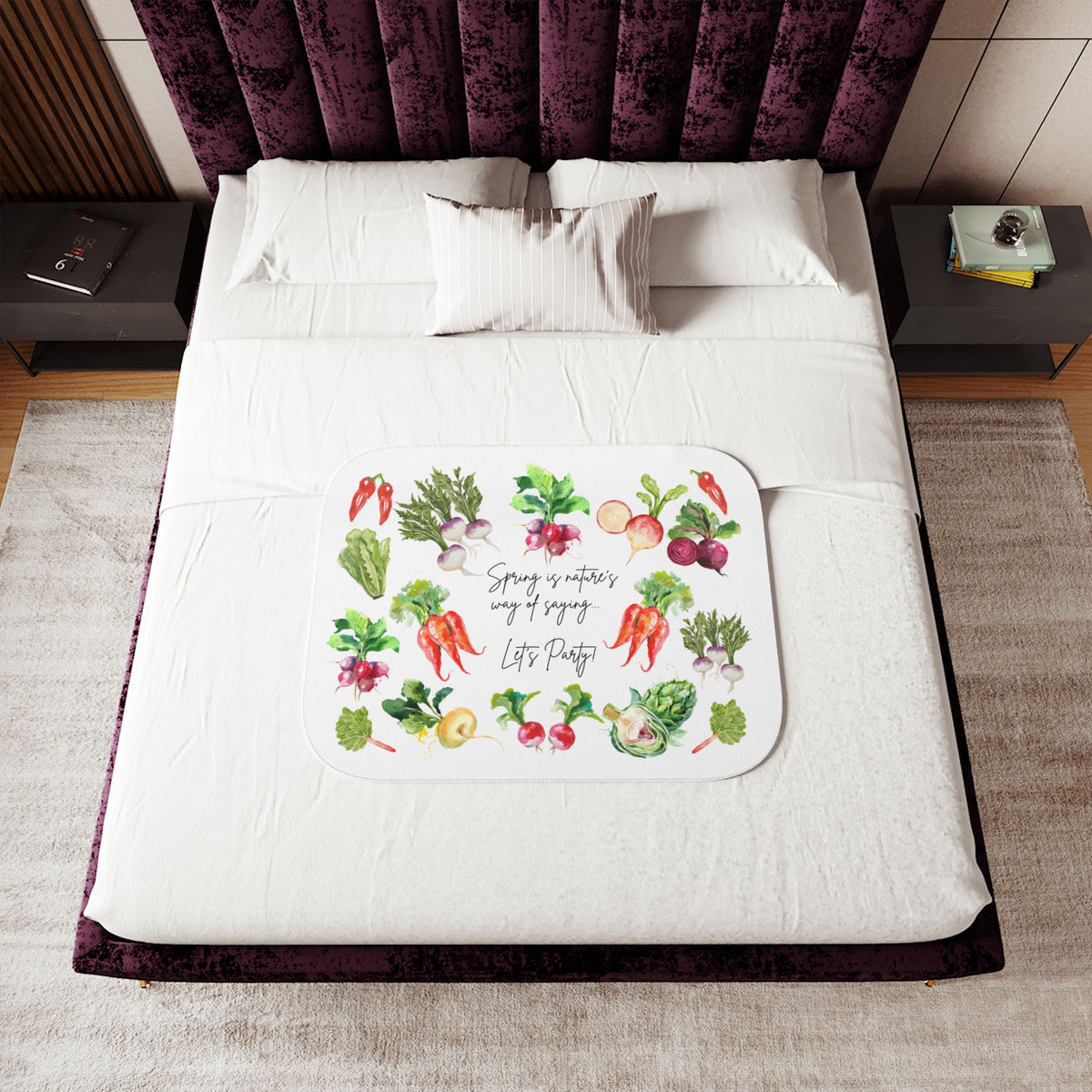 Sherpa Blanket – “Sprout Matters, Any of Sage, Let’s Plant” Vegetable Garden Design