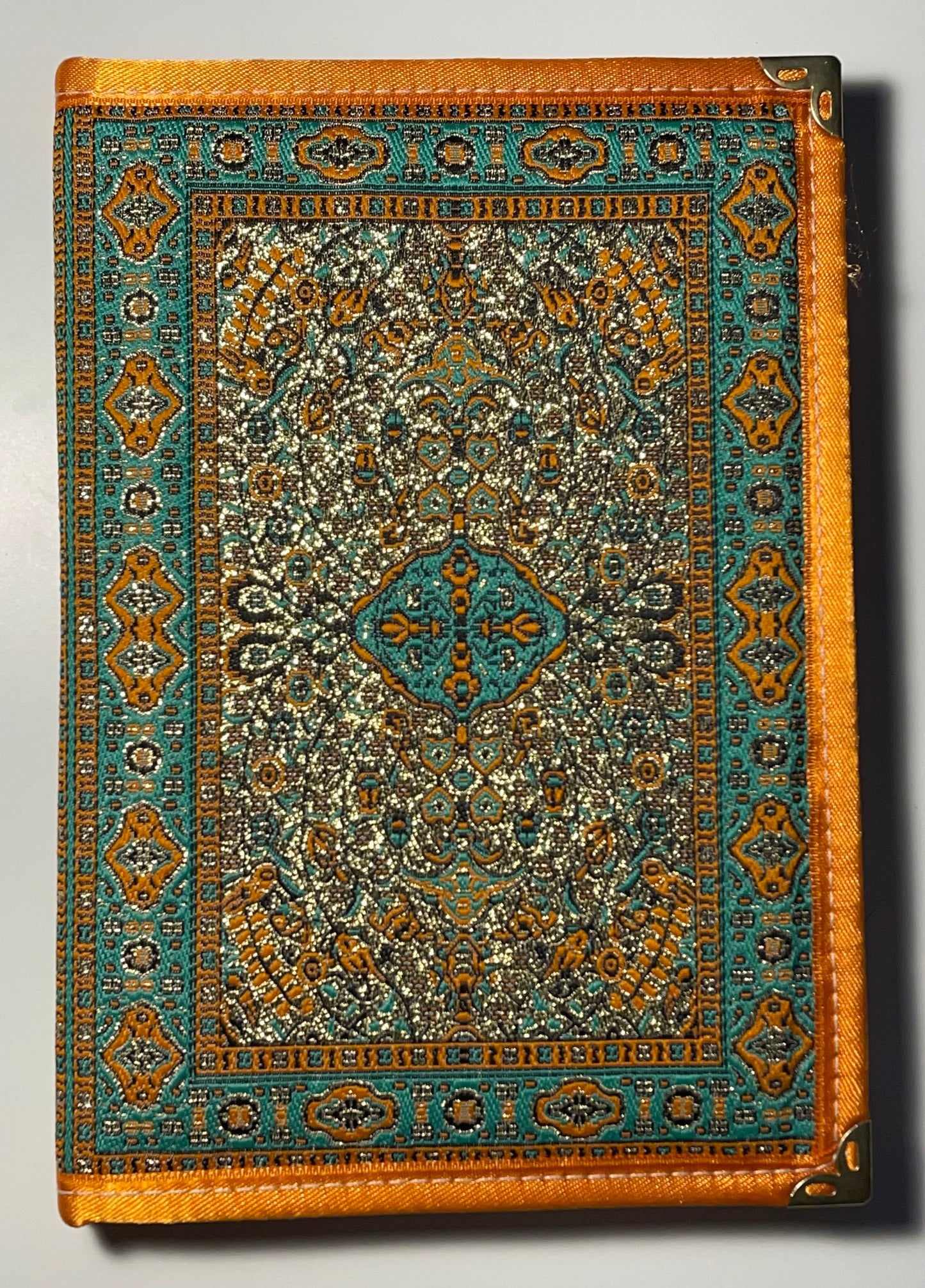 Embroidered Notebook - Green & Orange (Large)