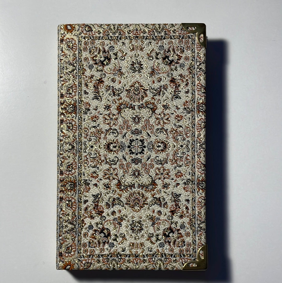 Embroidered Notebook - Cream & Gold (Small)